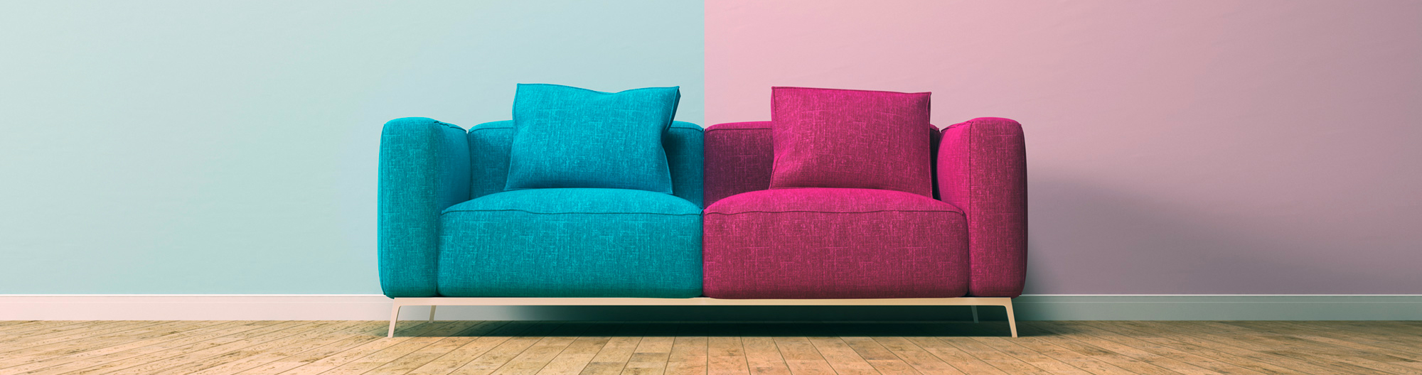 Divorce - Couch divided by color